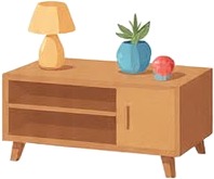 a wooden table with a lamp and a lamp on top.jpg